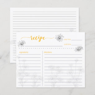 Daisy Flower Field Recipe Card