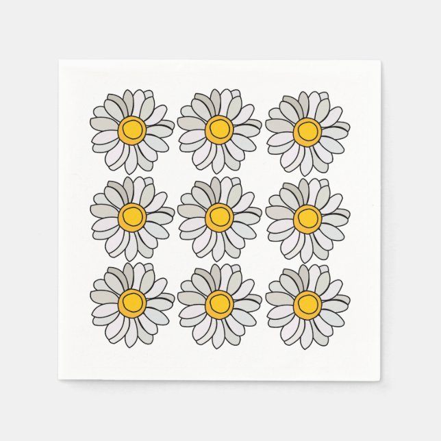 Daisy Flower Floral Daisy Party Napkin (Front)
