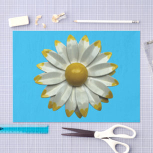 Daisy Flower Floral Spring Summer Garden BIG Blue Tissue Paper
