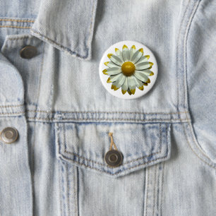 Daisy Flower - Floral Spring Summer Garden Blossom 6 Cm Round Badge