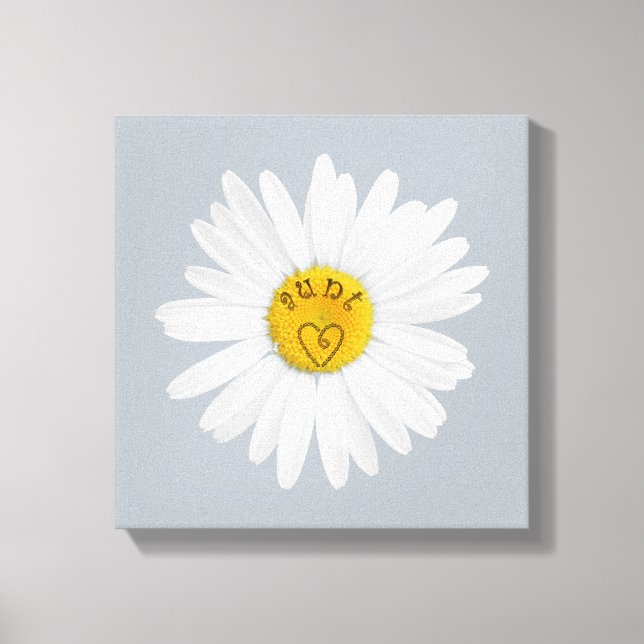 Daisy Flower For Aunt Art Customise Background Canvas Print (Front)