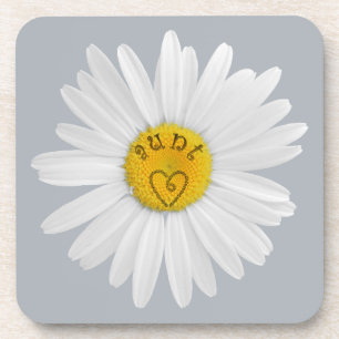 Daisy Flower For Aunt Art Customise Background Coaster