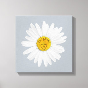 Daisy Flower For Daughter Art Customise Background Canvas Print