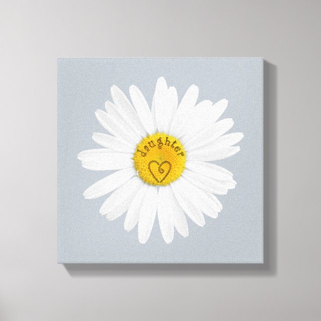 Daisy Flower For Daughter Art Customise Background Canvas Print (Front)