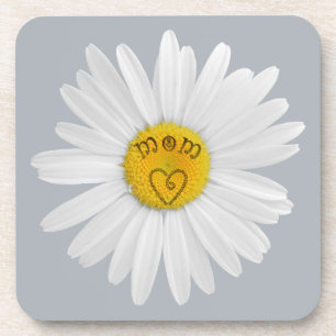 Daisy Flower For Mum Art Customise Background Coaster