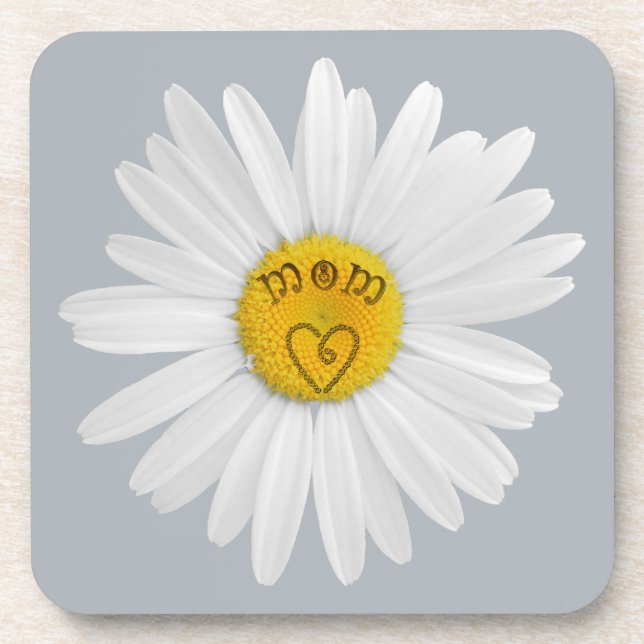 Daisy Flower For Mum Art Customise Background Coaster (Front)