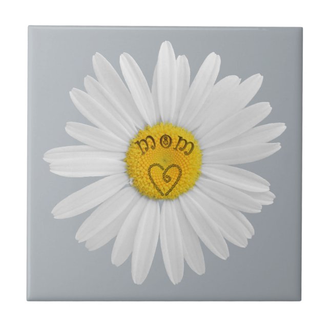Daisy Flower For Mum Art Customise Background Tile (Front)