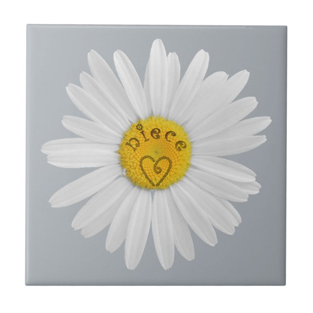 Daisy Flower For Niece Art Customise Background Tile (Front)