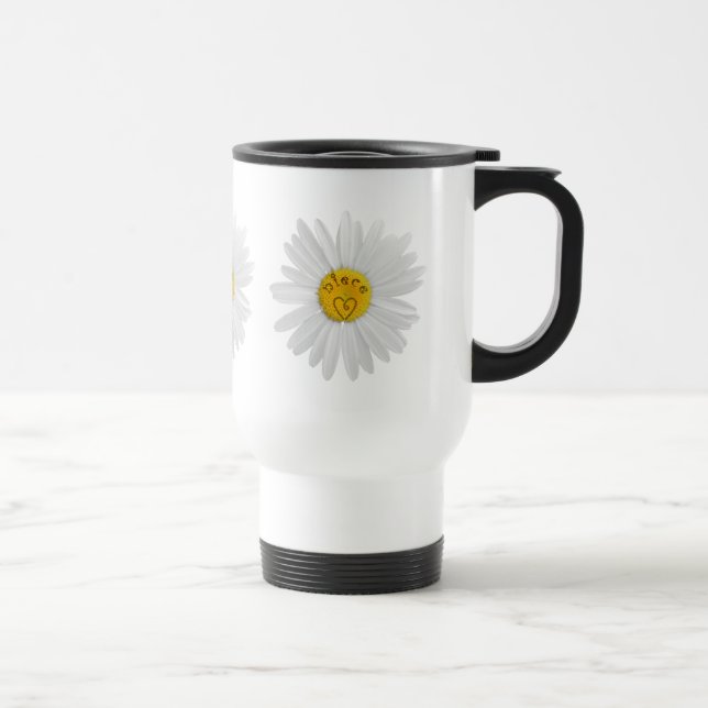 Daisy Flower For Niece Art Customise Background Travel Mug (Right)