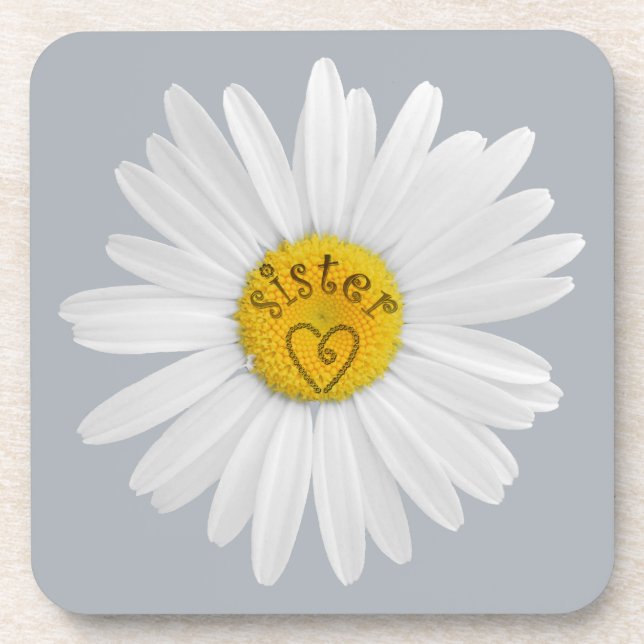 Daisy Flower For Sister Art Customise Background Coaster (Front)
