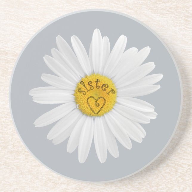 Daisy Flower For Sister Art Customise Background Coaster (Front)