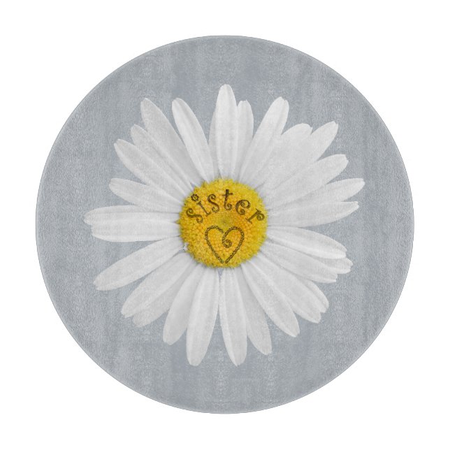 Daisy Flower For Sister Art Customise Background Cutting Board (Front)