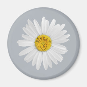 Daisy Flower For Sister Art Customise Background Magnet