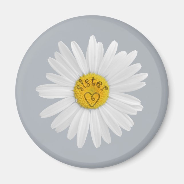 Daisy Flower For Sister Art Customise Background Magnet (Front)
