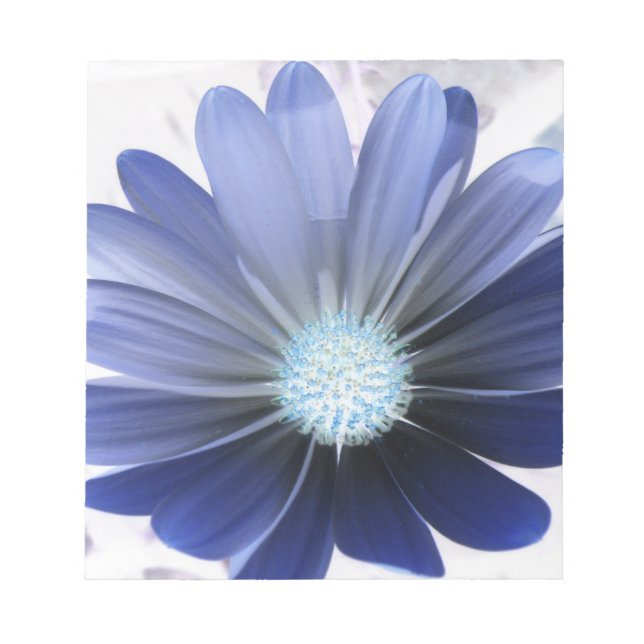 Daisy Flower Glowing Blue Notepad (Front)