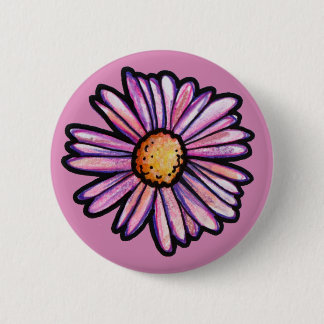 Daisy Flower Illustration 6 Cm Round Badge