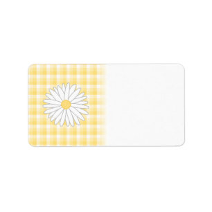 Daisy Flower in Yellow and White. Label