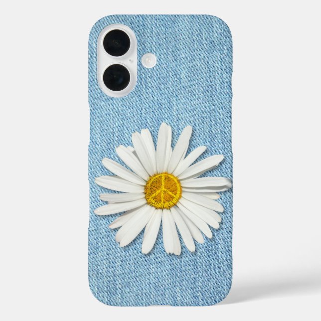 Daisy Flower Inner Peace Symbol Sign - Denim Jeans Case-Mate iPhone Case (Back)