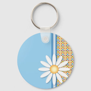 Daisy flower key ring