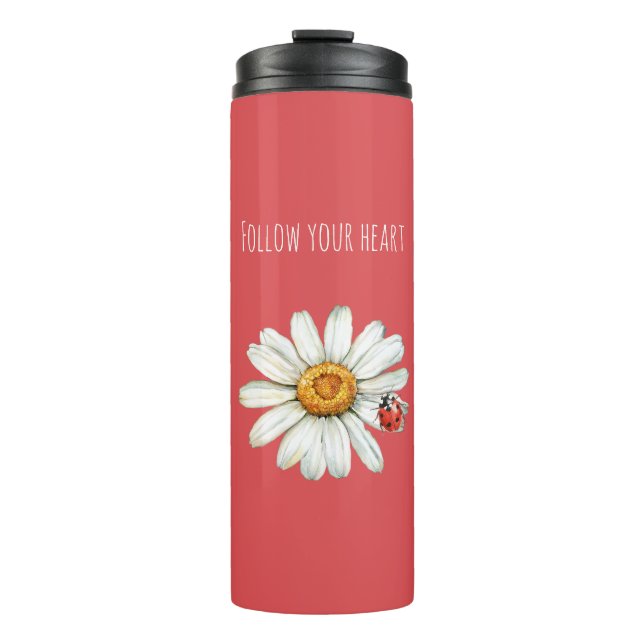Daisy Flower Ladybug Thermal Tumbler (Front)