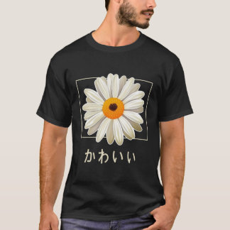 Daisy Flower Minimalist Floral Design Cottagecore  T-Shirt