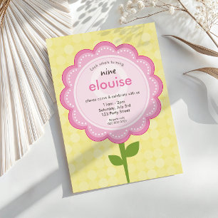 DAISY FLOWER modern vintage pretty birthday yellow Invitation