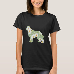Daisy Flower Newfoundland dog mum, Newf floral sil T-Shirt