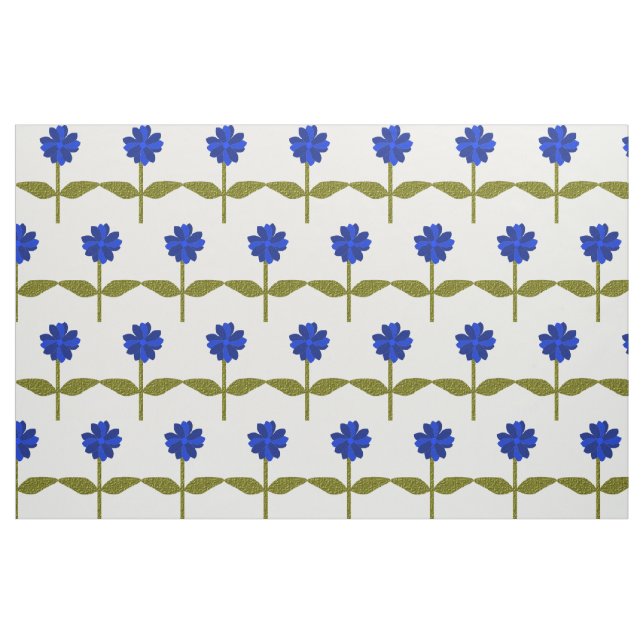 Daisy Flower Ocean Blue Floral Patterned Fabric (Fat Quarter)