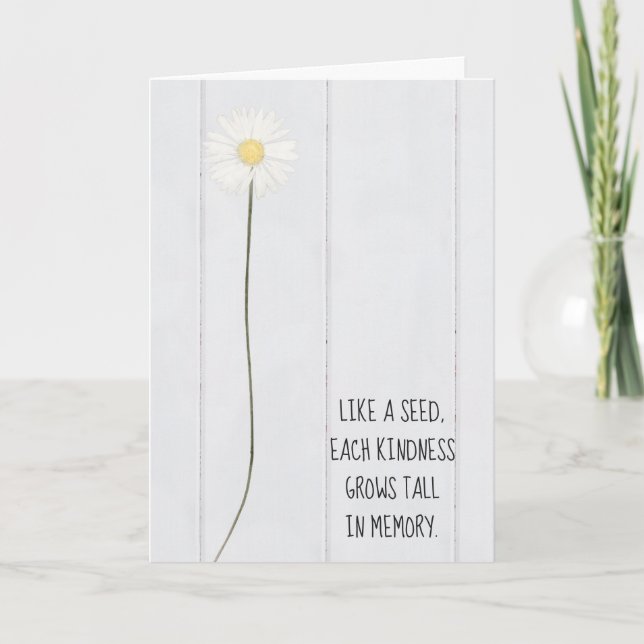 daisy flower on wood thank you card (Front)