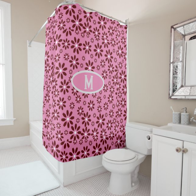 Daisy Flower Patern Customise Shower Curtain (In Situ)
