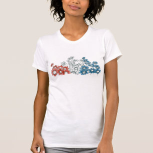 Daisy Flower Patriotic 4th of July Red White Blue T-Shirt