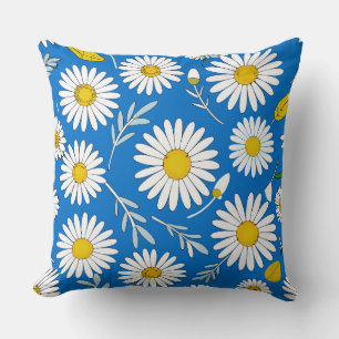 Daisy flower pattern cushion