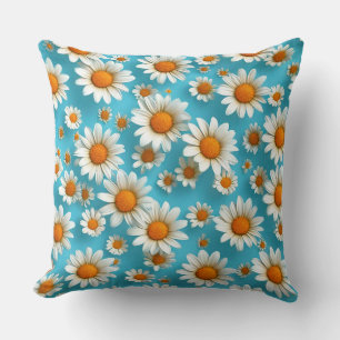 Daisy flower pattern cushion