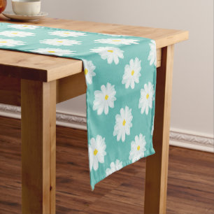 Daisy flower pattern custom colour table runner