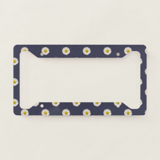 Daisy Flower Pattern License Plate Frame Zazzle.co.uk