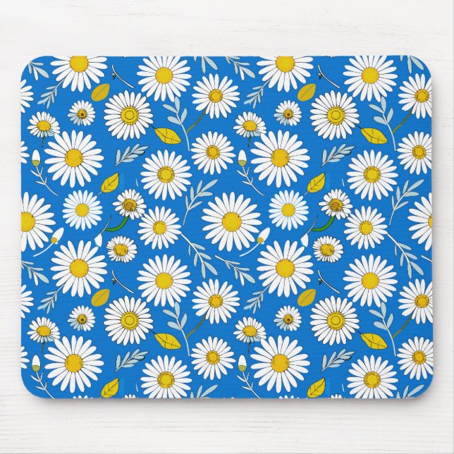 Daisy flower pattern mouse mat (Front)