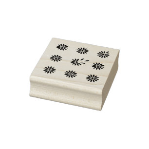 Daisy Flower Pattern Petals Falling Off Motif Rubber Stamp