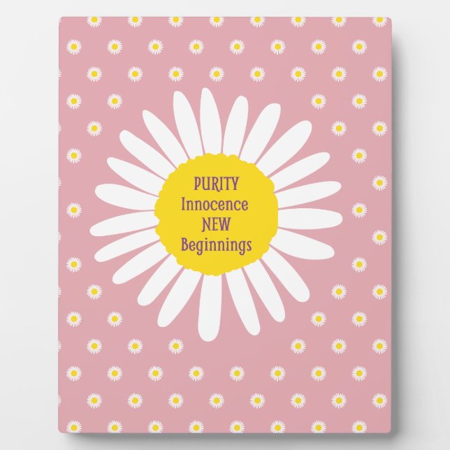 Daisy flower pattern - Purity, Innocence quote Plaque (Front)