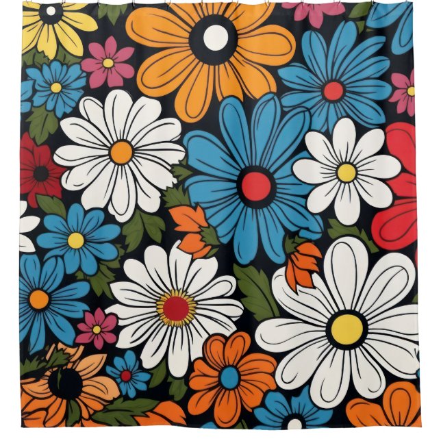   Daisy flower pattern   Shower Curtain (Front)