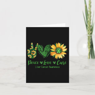 Daisy Flower Peace Love Cure Liver Cancer Awarenes Card