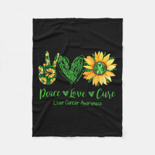 Daisy Flower Peace Love Cure Liver Cancer Fleece Blanket