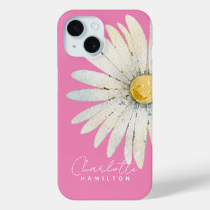 Daisy Flower Personalised Name iPhone 15 Case