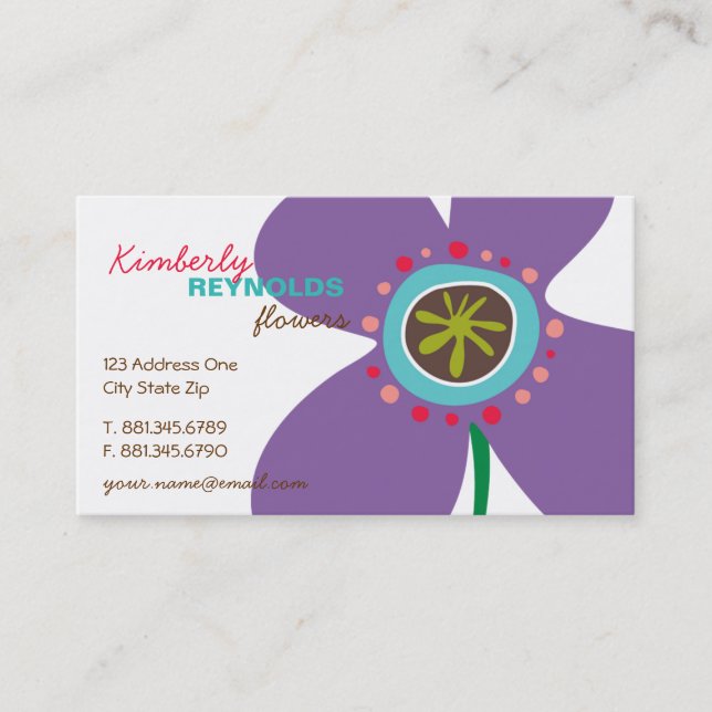 Daisy Flower Pop Fun Summer Daisies Whimsical Cute Business Card (Front)