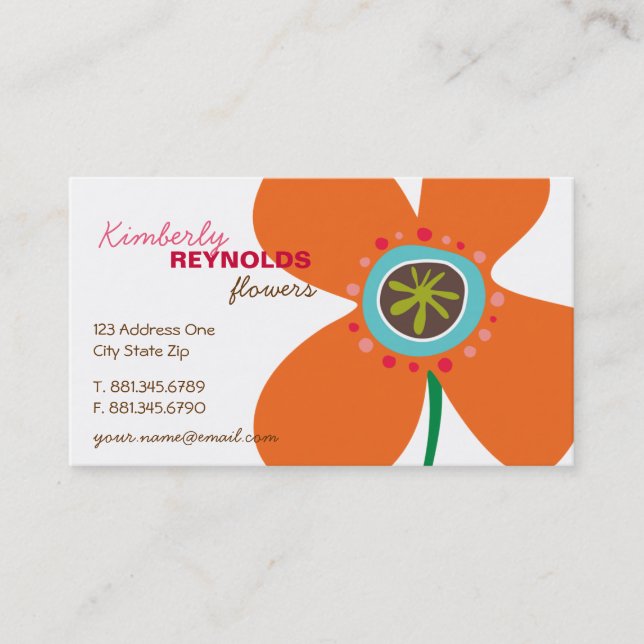 Daisy Flower Pop Fun Summer Daisies Whimsical Cute Business Card (Front)