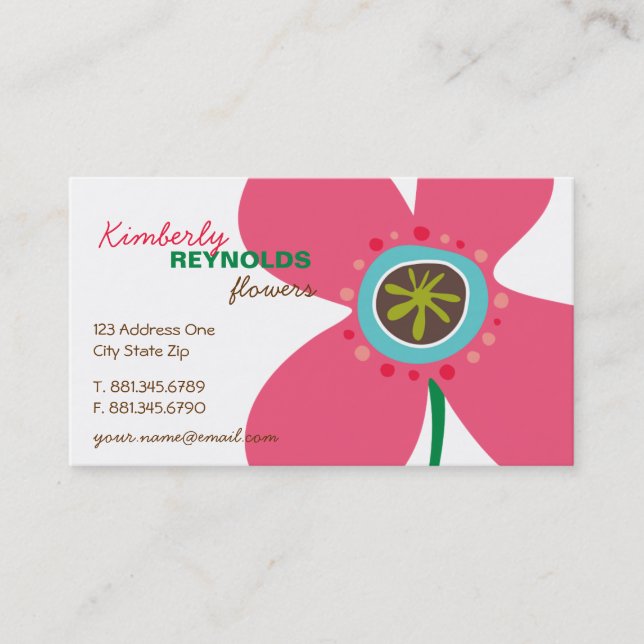 Daisy Flower Pop Fun Summer Daisies Whimsical Cute Business Card (Front)