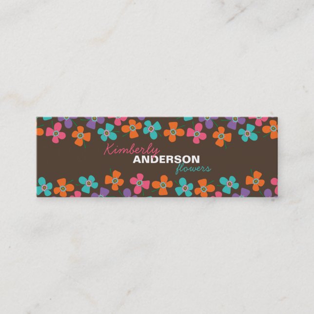 Daisy Flower Pop Fun Summer Daisies Whimsical Cute Mini Business Card (Front)