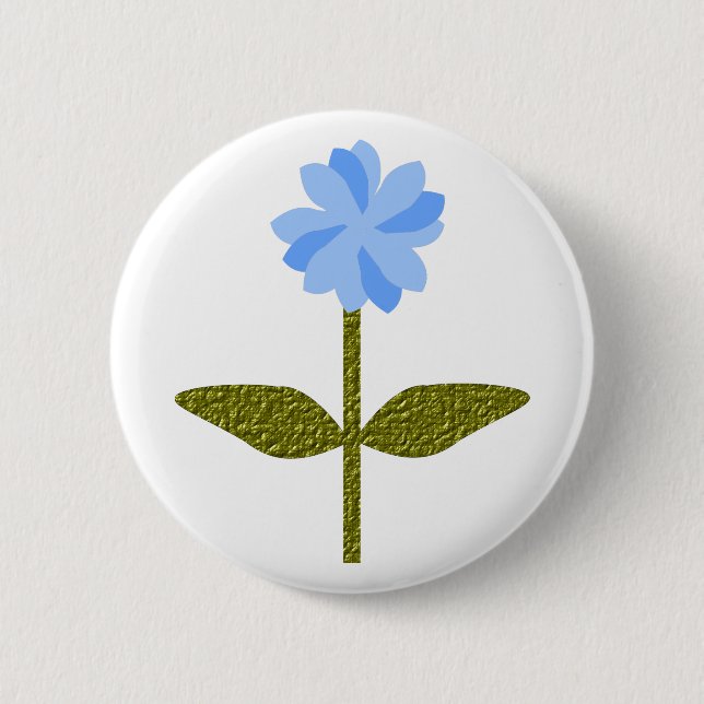 Daisy Flower Pretty Blue Button (Front)