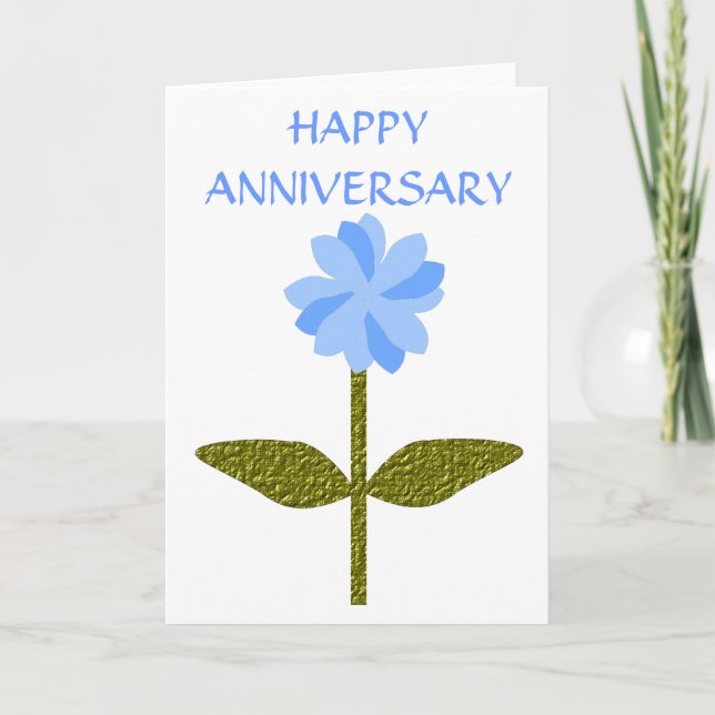 Daisy Flower Pretty Blue Custom Greeting Card (Front)