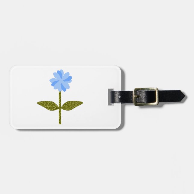 Daisy Flower Pretty Blue Custom Luggage Tag (Front Horizontal)