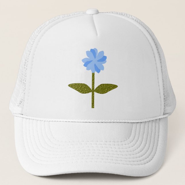 Daisy Flower Pretty Blue Floral Hat (Front)